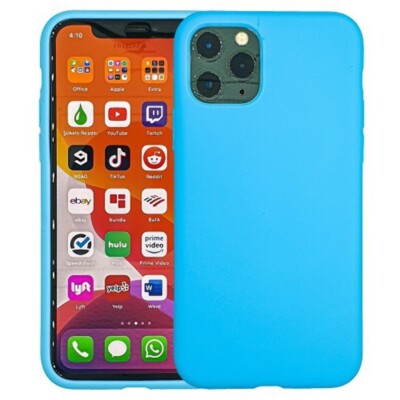 Liquid Silicone Gel Rubber Shockproof Case for iPhone 11 Pro Max 6.5'' LIGHT BLUE