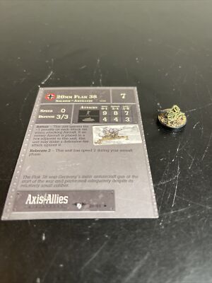 Axis & Allies Contested Skies 20mm Flak 38 with card 26/45