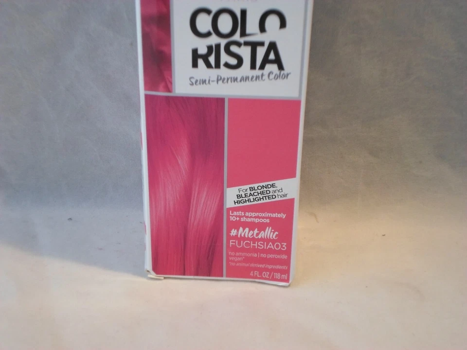Color de cabello temporal semipermanente L'Oreal ColoRista fucsia metálico #03 B16 Foto 3 de 3