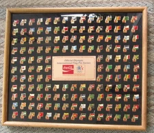 COCA COLA COKE 1984 OLYMPIC 150 FLAG PIN SET SERIES L E