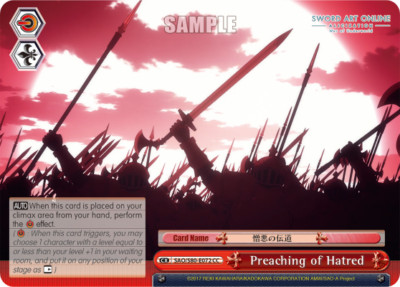 Preaching of Hatred NM SAO/S80-E072 CC Weiss Schwarz English Card