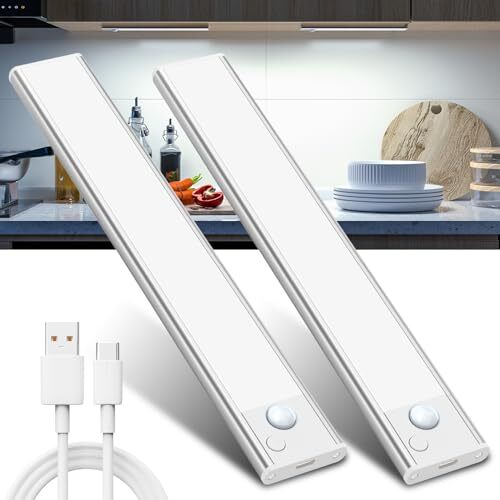 Luce LED Sottopensile Cucina Luci - Sensore Batteria Armadio Lampada Ricaricab
