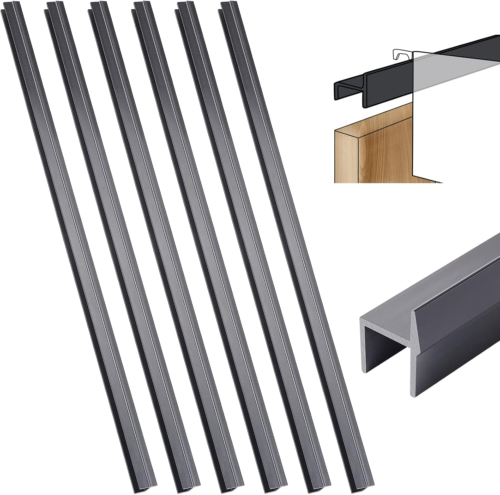 Leinuosen 6 Pcs Drawer File Folders PVC Hanging File Rails Black File Cabinet Ra - Picture 9 of 12