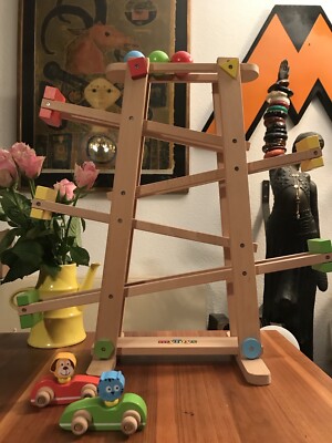Große Kugelbahn Autobahn     Holzspielzeug Holzbahn