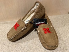 Nebraska Cornhuskers NCAA Women's Tan Moccasin Slippers Size 10 - NWT