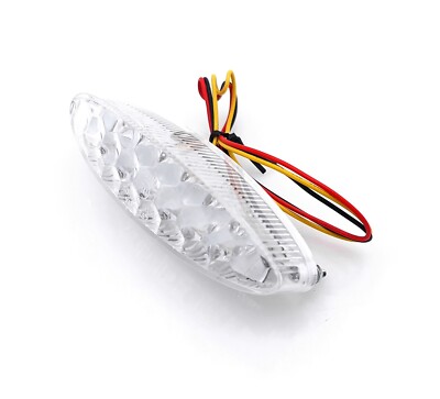 Motorcycle Tri-Lite LED Rear Light Brake/Tail Light Number Plate With Clear Lens