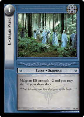 1x  Uncertain Paths - 7C30 - Foil Moderate Play The Return of the King