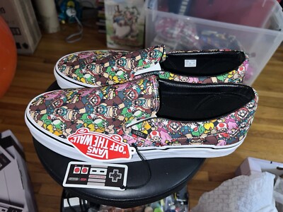 Vans Nintendo Slip-On Graphic Gamer Print - Pink, Green, Blue, Yellow Nintendo Vans Classic Slip-On Super Mario Bros Sz. 13 US  main image 3