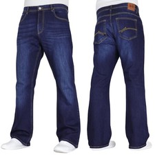 CROSSHATCH Mens Bootcut Jeans Stretch Wide Leg Flared Denim Pants Waist Sizes