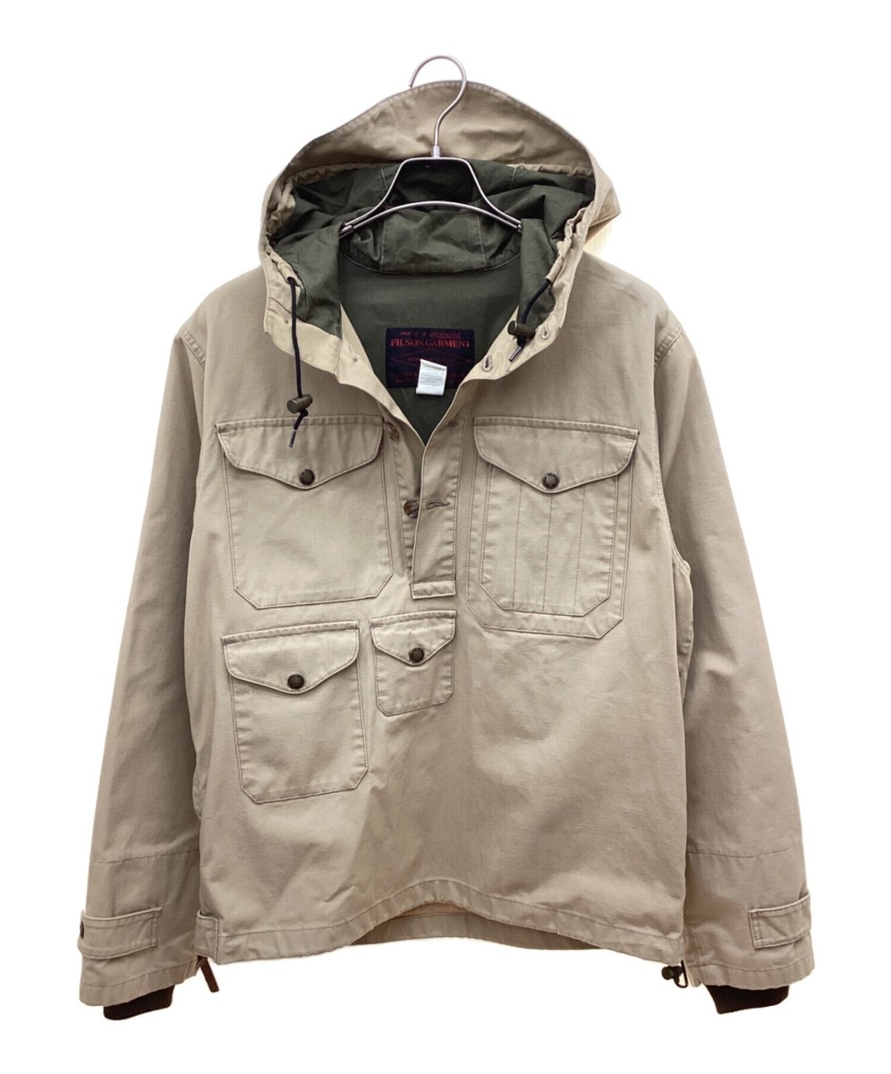Filson Garment Mackinaw Anorak Hoodie Jacket MADE IN Italy Beige