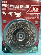 ACE HARDWARE #2099653 COARSE WIRE WHEEL BRUSH 4" -NEW