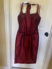 Sue Wong Dress Hand Beaded Evening Gown Red Fancy Sz 6 fits like 4 New H9