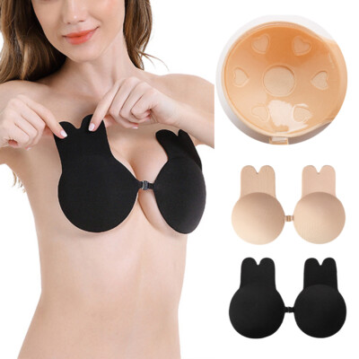 Silikon Push-Up Klebe-BH unsichtbar selbstklebend Bra rückenfrei Dessous S-2XL