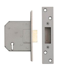 Dale 5-LEVER MORTICE DEADLOCK 3" 76mm CASE 57mm BACKSET SATIN