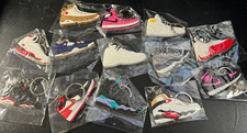 Lot of 13 keychains - rubber shoes sneakers - 2.5 inches long NEW