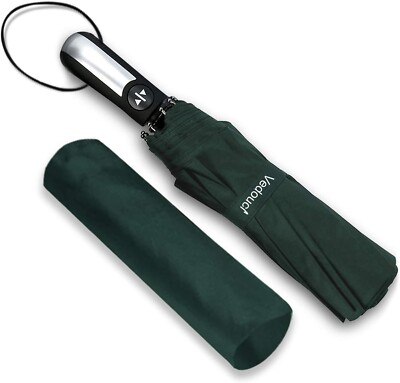 Vedouci USA Folding Umbrella 10 Ribs Compact Travel Umbrella with Teflon Coating