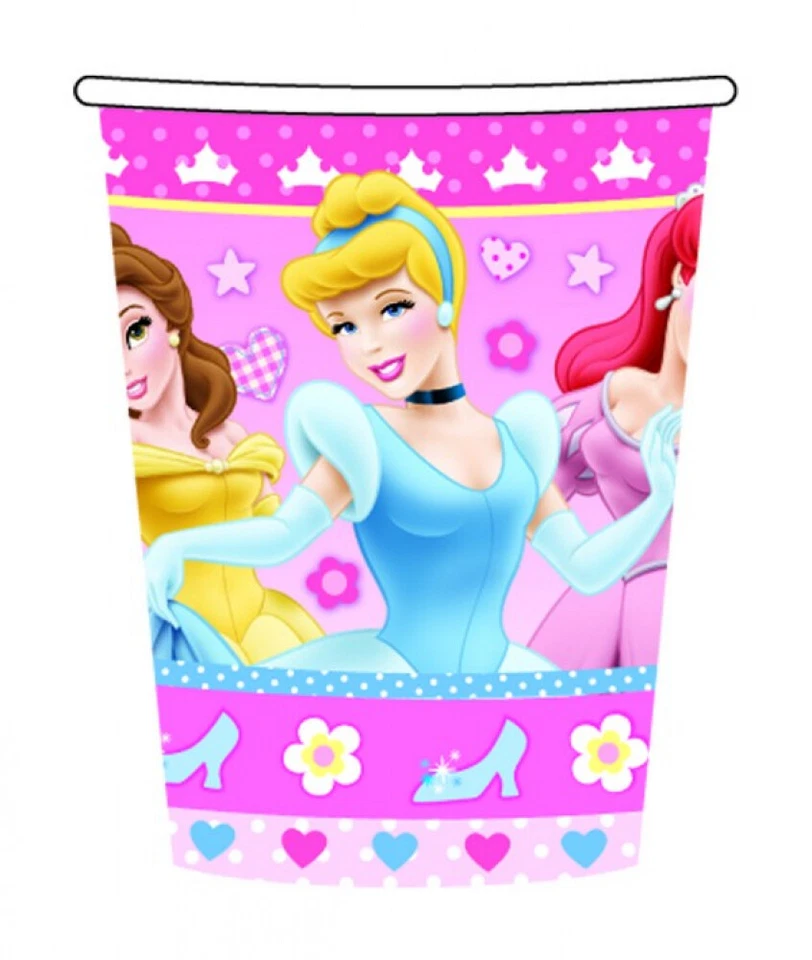 Paquete de fiesta de 40 piezas Princesas Disney (8 platos 8 tazas 8 bolsas de botín 16 servilletas) Foto 3 de 4