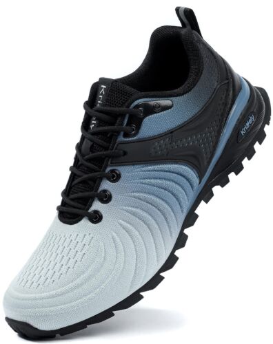 Kricely Men's Trail Running Shoes Fashion Hiking Sneakers for Men(Blue 10.5)