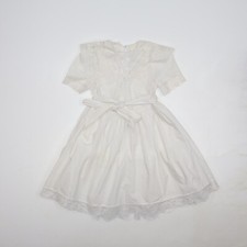 Vintage Gunne Sax Jessica McClintock Girls Dress Prairie 6X Bride Cottage White