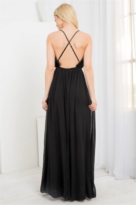 Black Ruffled Maxi Dress Gown Size Medium Open Back Cocktail Party Travel Tall | eBay Black Ruffled Maxi Dress Gown Size Medium Open Back Cocktail Party Travel Tall | eBay