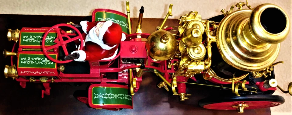 Ford Fire Engine Truck Pumper Red Santa Christmas Antique Metal Car Pickup GT - Image 4 of 4