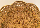 Vintage Coiled Wicker/Raffia Shallow 14" Basket/Tray-Boho/Cottage/Country — photo 5