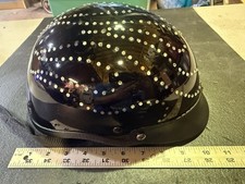 HCI DOT Motorcycle Half Helmet Rhinestone Stu...