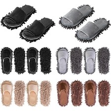 HooLing 10 Pairs Unisex Microfiber Mop Slippers for Floor Cleaning, Large
