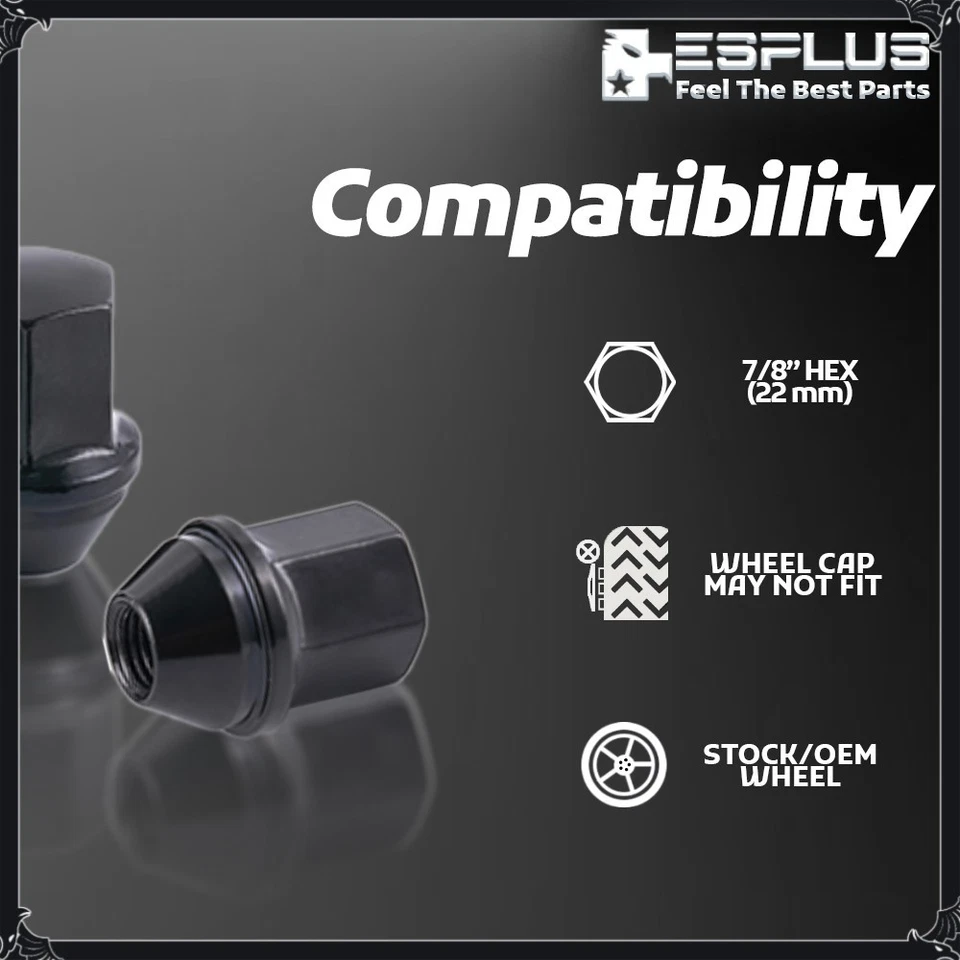 24Pc Ford OEM Cone Seat Lug Nut Black M14x1.5 Fit2015-2026 Expedition/F150/Lobo - Image 4 of 4