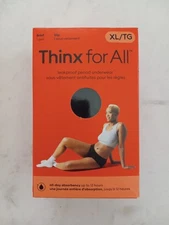 Thinx For All Period All-Day Absorbency Reusable Underwear Brief Black Size XL