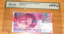 Switzerland 20 Twenty Franken 1994 LEGACY CURRENCY GRADING 65 PPQ UNC P# 68a