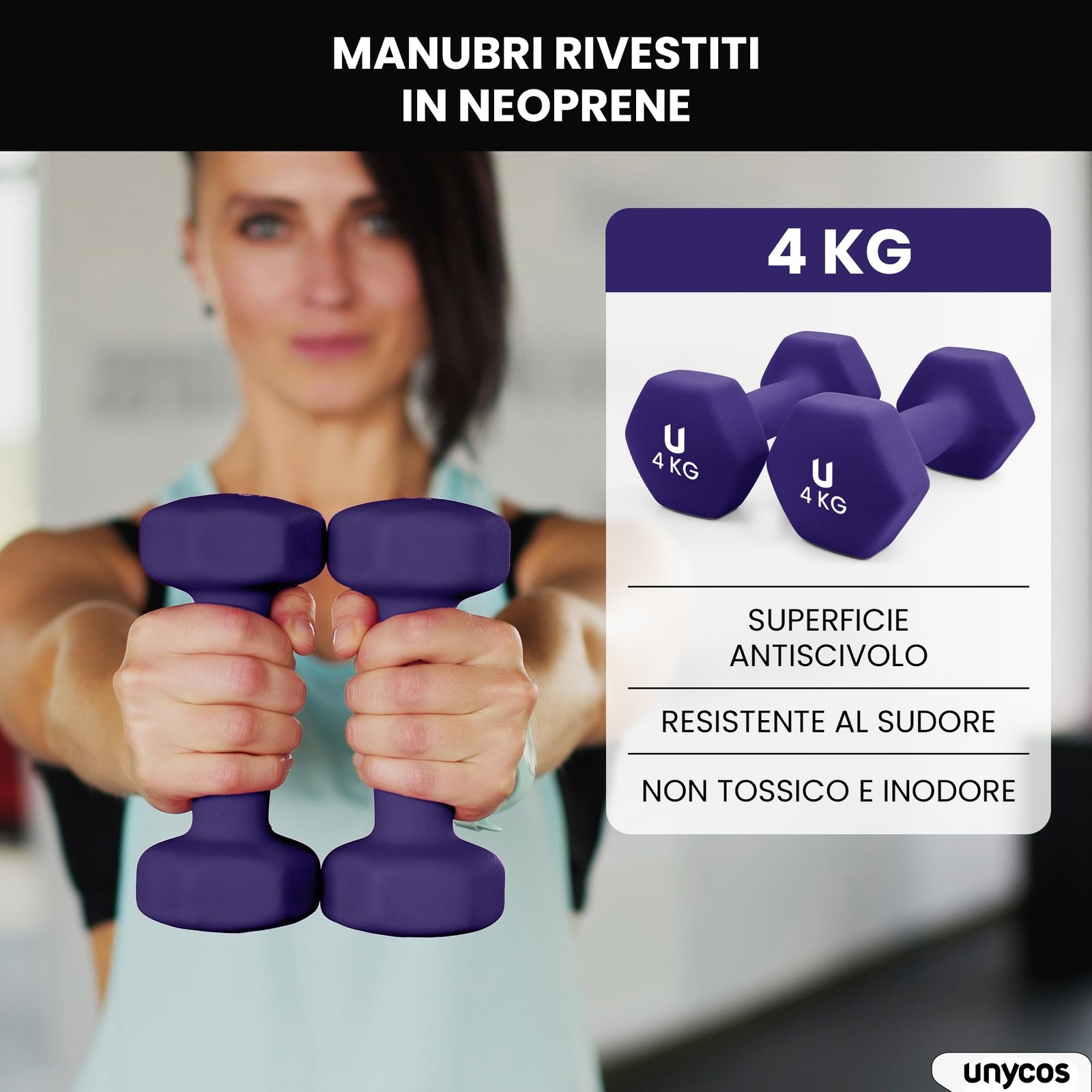 Coppia di Manubri【Ghisa/Neoprene】Esagonale da 1-10 kg Set di Pesi Antiscivolo foto 2