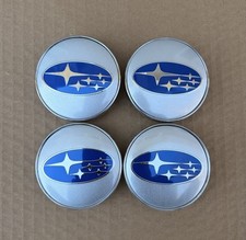 Set Of 4 Subaru Silver Blue Wheel Center Cap 28821sa030