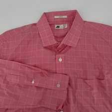 J.Crew Thomas Mason Ludlow Shirt Mens XL Pink Check Cotton Button Down 31726