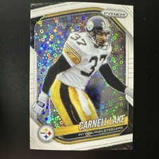 Panini Prizm Carnell Lake #252 White Disco Prizm Pittsburgh Steelers Football