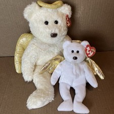   Rare  Ty Beanie Buddy  Beanie Baby Halo II The Bear Plush MWMTs