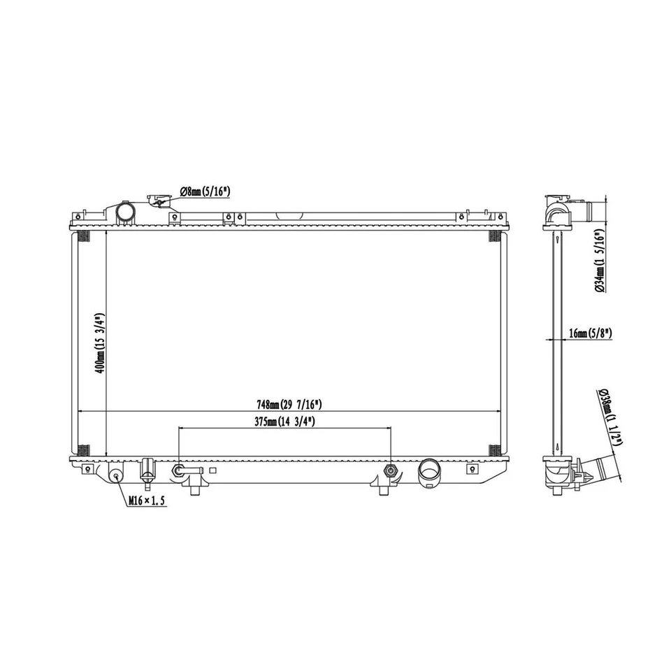 Radiator for Lexus GS300 1993-1997 L6 3.0L AutoTrans. w/ Transmission Oil Cooler Foto 4 de 4