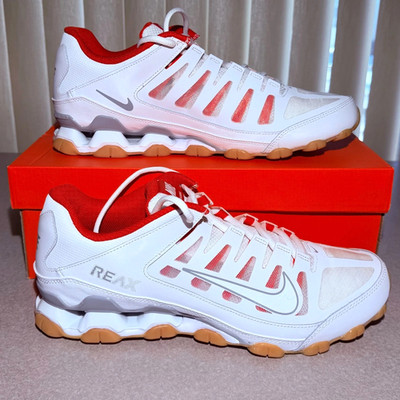 Nike Reax 8 TR Mesh White/Wolf Grey/Red 621716-103  *ALL MENS SIZES*