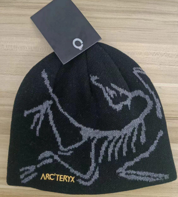 Arc'teryx Beanie Winter Hat Merino Wool Black Grey Bird Head Logo