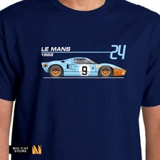 RaceArt Le Mans Legends 1968 GT40 Racing Car Artwork Design T-Shirt