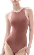 Women's High Neck Sleeveless Bodysuit Butter Soft Stretchy Snap Closure Top