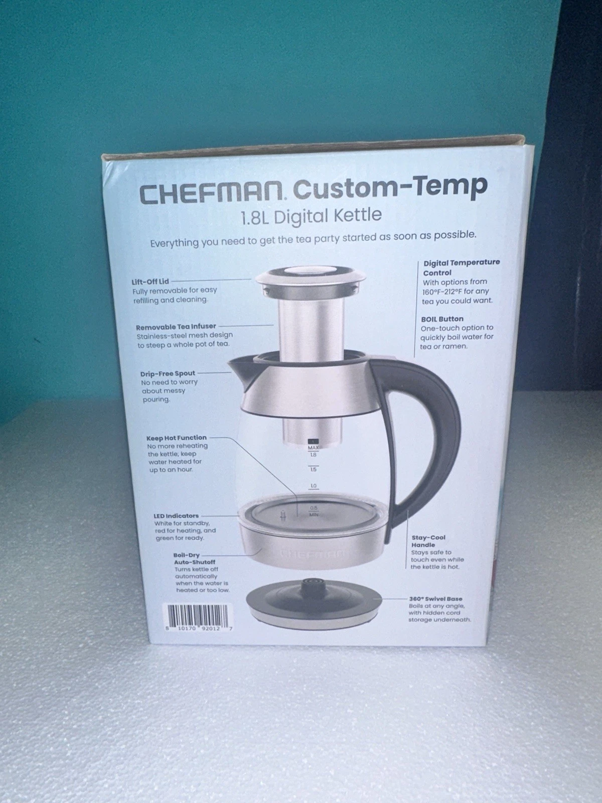 Chefman Custom-temp 1.8 Digital Kettle with Temperature Control