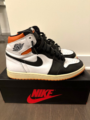 Jordan Air Jordan 1 Retro High OG Electro Orange Leather High Top Men 555088-180