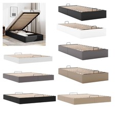 Kunstleder Ottomanbett Bettgestell ohne Matratze Einzelbett Doppelbett Gästebett