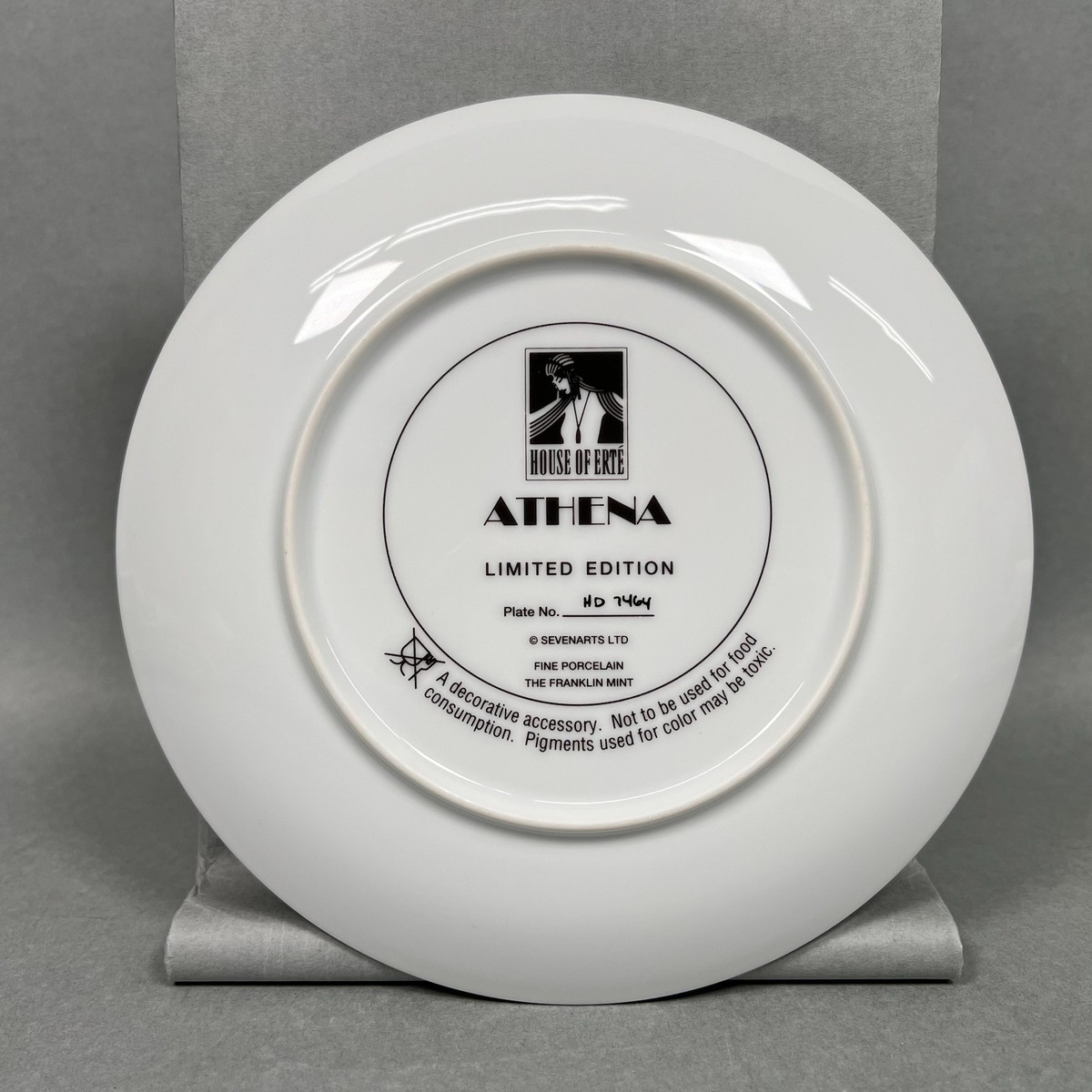 The Franklin Mint HOUSE OF ERTE ATHENA Limited Edition Plate Art