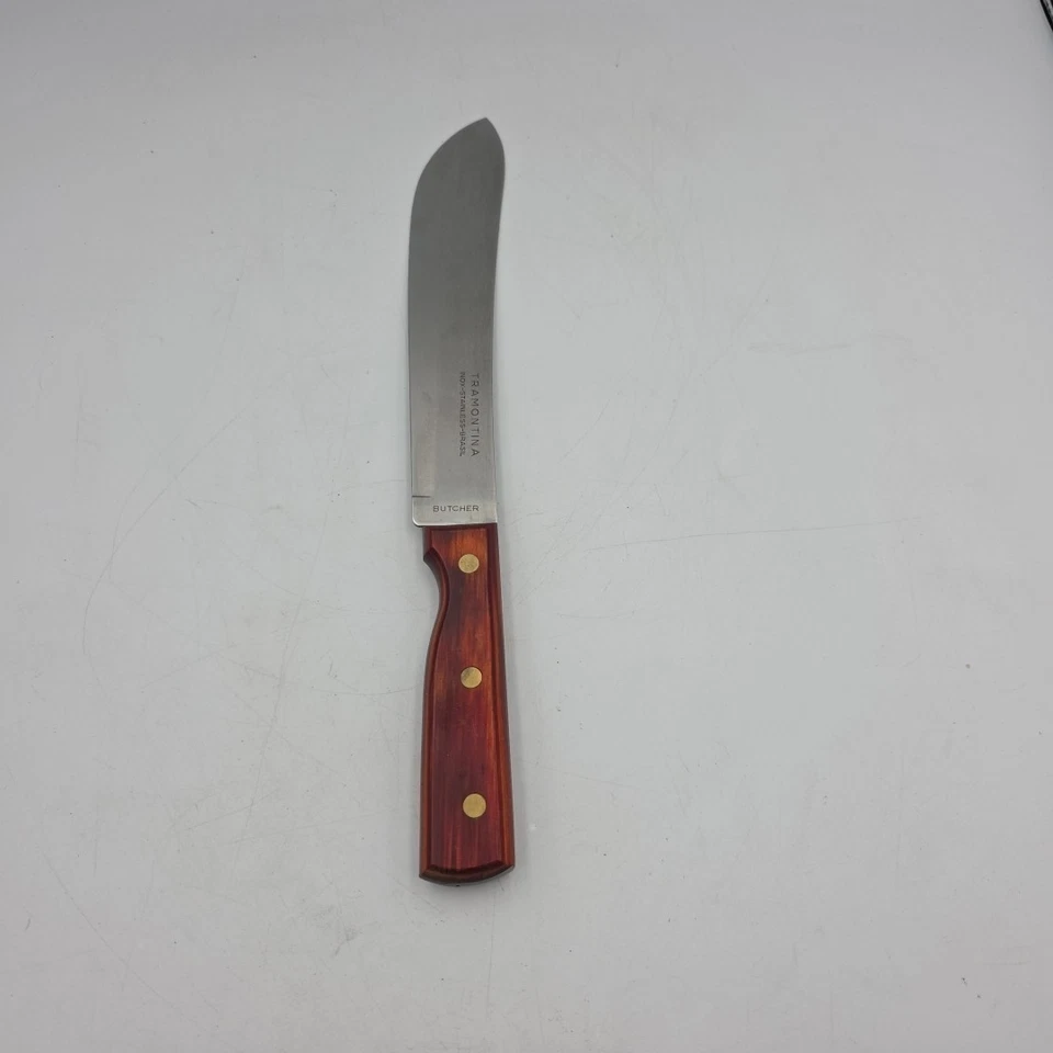 Cuchillo Carnicero Tramontina Brasil 12.5" Acero Inoxidable y Mango Madera Foto 4 de 4