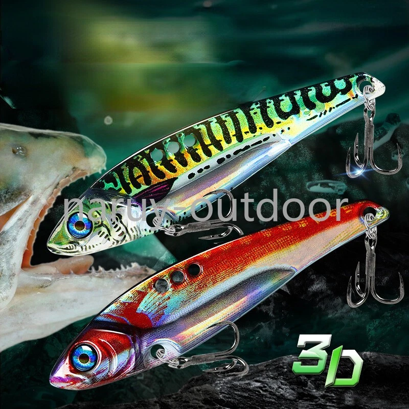 6 Stück Metall VIB Sinking Blade Angelköder Spinner Spoon Drillinge Haken... - Bild 2 von 4