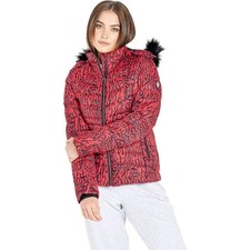Dare 2B Glamorize II Womens Waterproof Ski Jacket Red Black Size 10 RRP £200