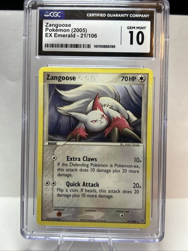 Zangoose graded CGC 10 for sale on eBay