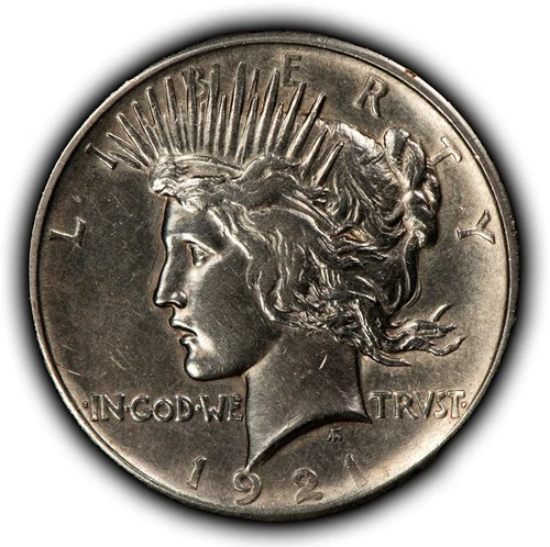 1921 $1 Silver Peace Dollar - High Relief Key Date - AU - SKU-B5519